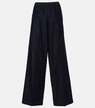 Vince Low-rise cotton twill wide-leg pants