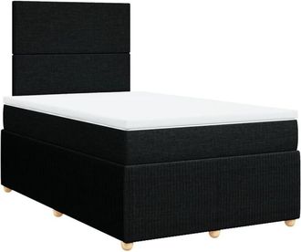 vidaXL Cama Box Spring Con Colch&oacute;n Tela Negro 120x200 Cm Vidaxl
