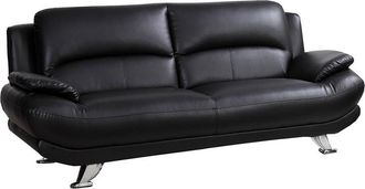 Vente-Unique Sofá 3 plazas de piel sintética MUSKO - Negro