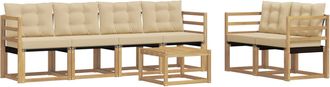 vidaXL Conjunto De Sof&aacute;s De Exterior 7 Uds. Y Beige Vidaxl