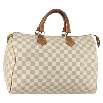 Louis Vuitton Speedy Handbag Damier Beige Canvas Handbag (Pre-Owned)