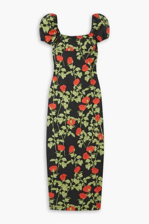 Bernadette Rupert floral-print cotton-blend midi dress - Black - FR 42