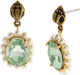 Kurt Geiger Eagle Head Crystal Drop Earrings in Light Green at Nordstrom