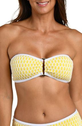 La Blanca Prep Bandeau Bikini Top in Soleil at Nordstrom, Size 16