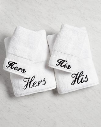 Linum Home Textiles Linum Home Textiles His & Hers Embroidered 4Pc Towel Set