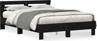 vidaXL Estructura de cama con cabecera Roble negro 150 x 200 cm vidaXL