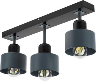 OEM L&aacute;mpara De Techo Negra De Madera Y Metal De Estilo Escandinavo, 3xe27, Iluminaci&oacute;n Led Moderna Para Sal&oacute;n, Cocina, Dormitorio, Habitaci&oacute;n Infantil, Lo