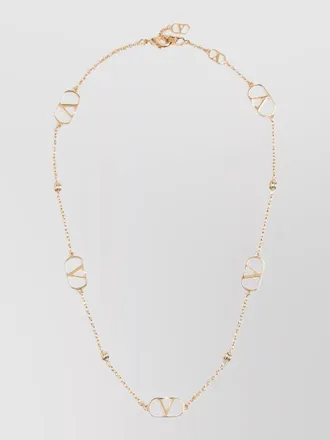 Valentino Garavani vlogo signature chain necklace knurled sphere