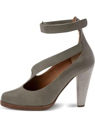 Chlo&eacute; 100mm leather pumps - women - Leather/Leather/Leather - 36 - Grey