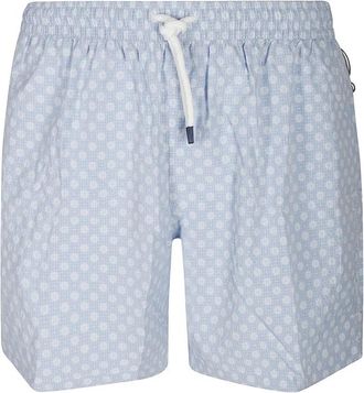 Fedeli Italiaanse Elegantie Badpak met Geborduurd Detail - Heren - Strandmode - Blauw - 2XL - Polyester - Badmode