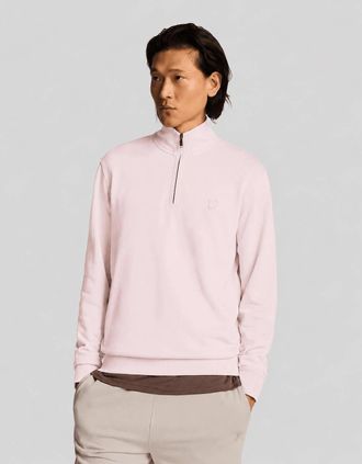Lyle & Scott Lyle And Scott Mens Superfine Cotton 1/4 Zip Sweatshirt - Pink - Size: 36