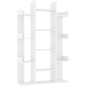 vidaXL Estantería librería madera contrachapada blanco 86x25,5x140 cm Vidaxl