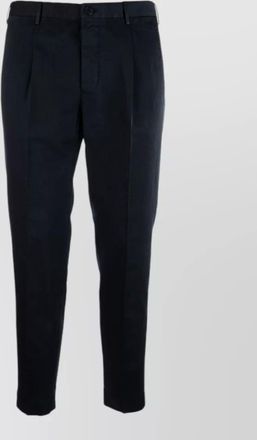 Incotex pleated trousers button detail belt loops pockets