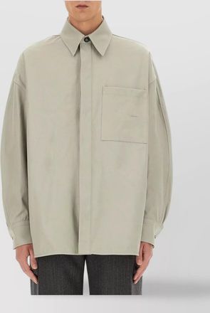 Bottega Veneta oversized longline cotton twill shirt