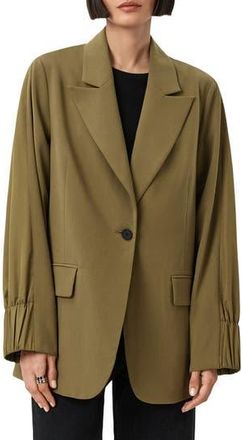 AllSaints Alassett Oversize Blazer in Fango Green at Nordstrom Rack, Size 2