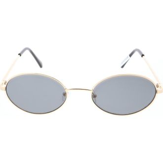 BCBGeneration 58mm Slim Metal Oval Sunglasses in Gold/Smoke at Nordstrom Rack
