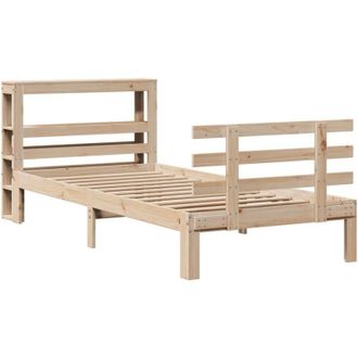 vidaXL Vidaxl - Estructura De Cama Con Cabecero Madera Maciza De Pino 90x200 Cm