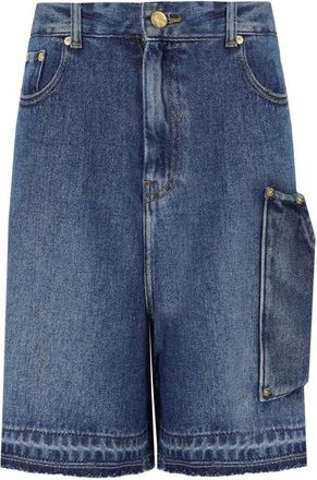 Ganni Blue Denim Bermuda Shorts