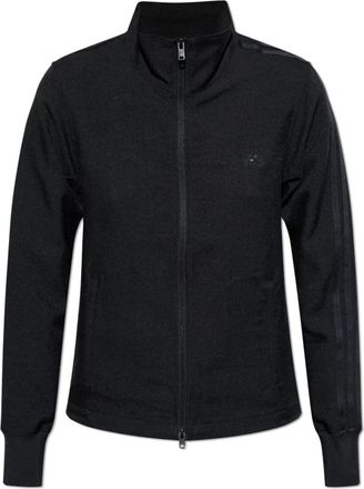 Yohji Yamamoto Sweatshirt met logo - Dames - Vesten met rits - Zwart - S - Leer - Hoodies & sweatvesten