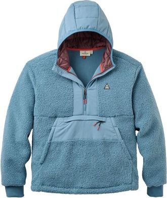 Passenger Woodland Recycled 1/2 Zip Sherpa Fleece Fleecepullover f&uuml;r Herren | t&uuml;rkis/blau