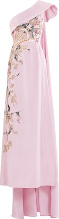 Saiid Kobeisy One Shoulder Embroidered Crepe Dress