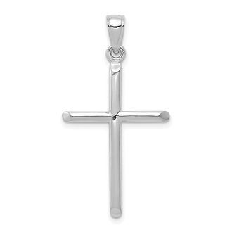 Diamond2Deal 10k Gold Tubular Cross Pendant