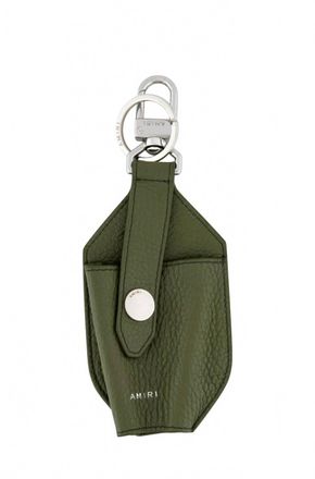 Amiri Pebbled Hand Sanitizer Holder In Military Green