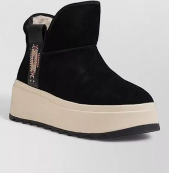 Ash suede leather platform boots