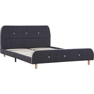 vidaXL Estructura de cama sin colchón Tela gris oscuro 135x190 cm Vidaxl