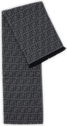 Fendi Sciarpa con logo - Grigio