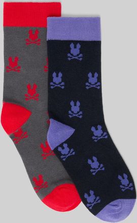 Psycho Bunny Kids 2 Pack Dress Sock 400 NAVY / L/XL
