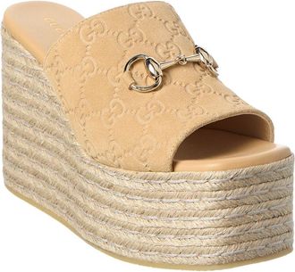 Gucci Horsebit Suede Espadrille