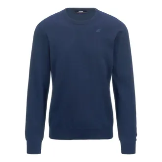K-Way K-Way, Round-neck Knitwear, male, Blue, Size: 2XL Sebastien Cotton PS