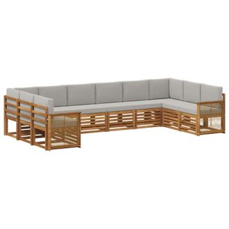 vidaXL Conjunto De Sof&aacute;s De Exterior 7 Uds. Natural Y Gris Claro Vidaxl