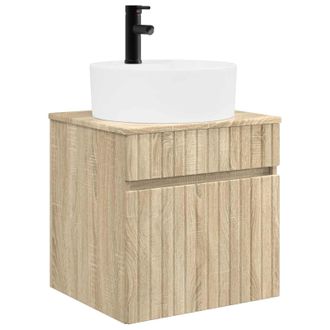 vidaXL Vanidad De Lavabo Montada En La Pared Roble Sonoma Vidaxl