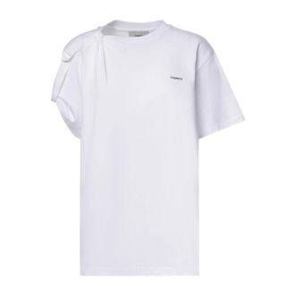 Coperni T-shirt met ronde hals en logo - Dames - Tops - Wit - Maat: XS Katoen