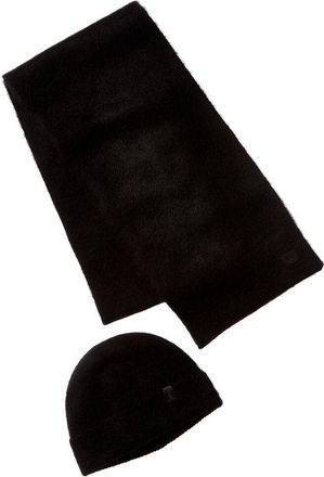 AllSaints AllSaints 2pc Logan Brushed Alpaca & Wool-Blend Hat & Scarf Set
