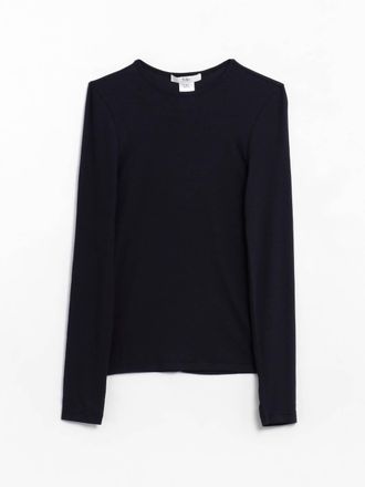 Tibi Womens Ribbed Crewneck Pullover Tee In Navy