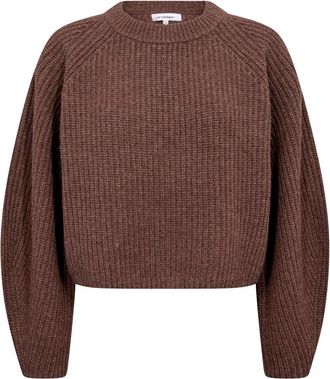 Co'Couture Jersey de cuello redondo - Knitwear - Mujer - Marr&oacute;n - XS