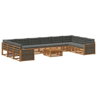vidaXL Juegos De Sof&aacute;s 11 Uds. Madera De Acacia S&oacute;lida Vidaxl