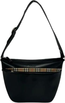 Burberry Borsa a spalla Pre-owned in pelle e tela - - Pre-owned - Donna - Nero - ONE SIZE