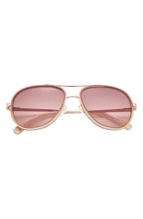 Ted Baker 57mm Aviator Sunglasses in Blush at Nordstrom Rack