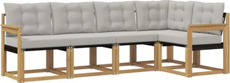 vidaXL Conjunto De Sof&aacute;s De Exterior 5 Uds. Blanco Y Gris Claro Vidaxl