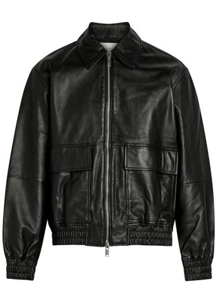 STUDIO NICHOLSON Piston Leather Jacket - Black - XS