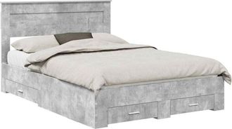 vidaXL Estructura De Cama Con Cabecera Gris Concreto 160 X 200 Cm Vidaxl