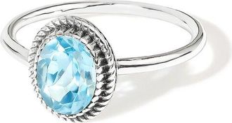 Tiramisu Silver 1.00 ct. tw. Blue Topaz Solitaire Ring