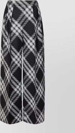 Burberry wool wide leg pants with checkered pattern
