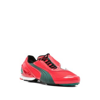 Puma Red and Green Panelled Sneaker - Red