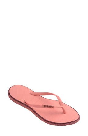 Havaianas Slim Point Glitter Flip Flop in Canyon Clay/Blossom at Nordstrom, Size 11