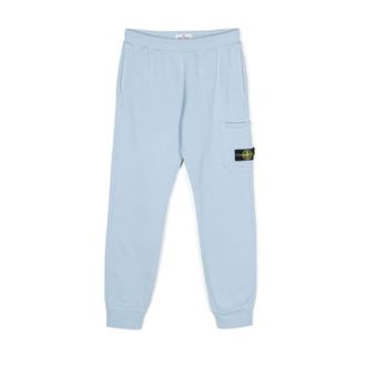 Stone Island Elasticated Waistband Trousers - male - Stone Island - Sweatpants - Blue - 4 Y - Kids